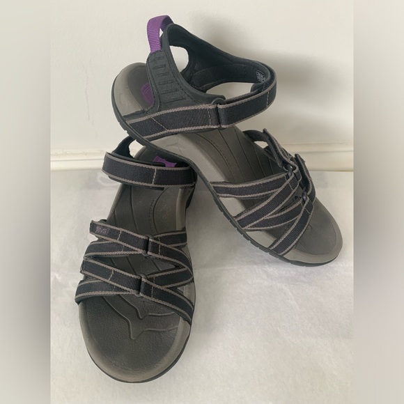 Teva Tirra water sandals, black/gray, size 9. Good used condition, original box. - Picture 1 of 4